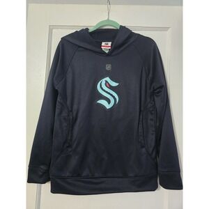 Seattle KRAKEN Logo‎ Hockey Hoodie Youth Size L 14/16 Navy Blue